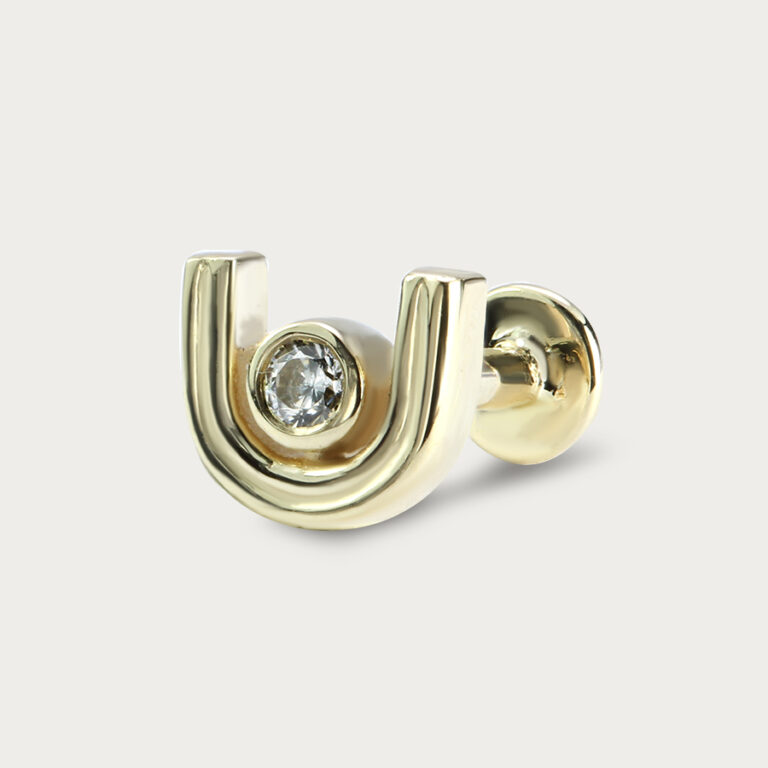 toanoi diamond gold u shape body jewelry