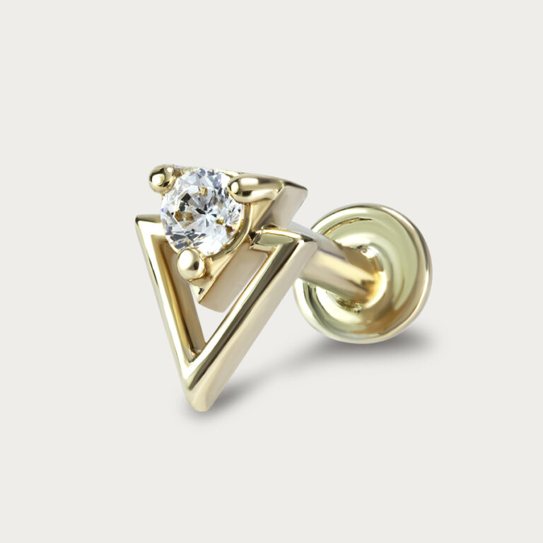 toanoi diamond gold triangle shape body jewelry