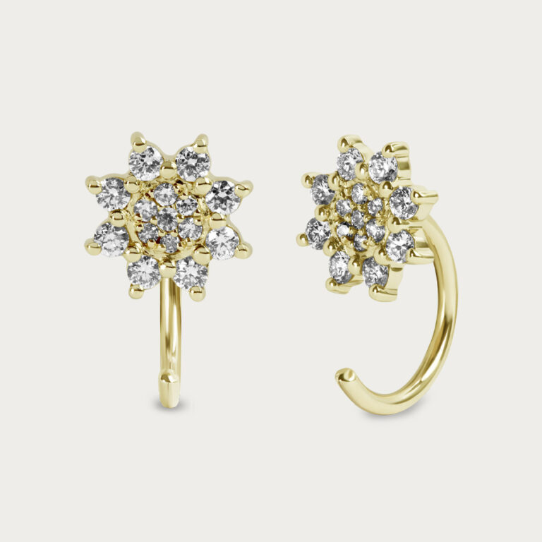 star shape pave earrings