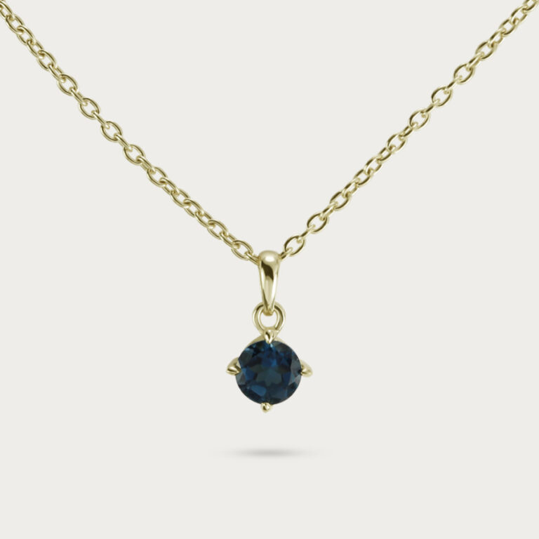 round birth stone necklace