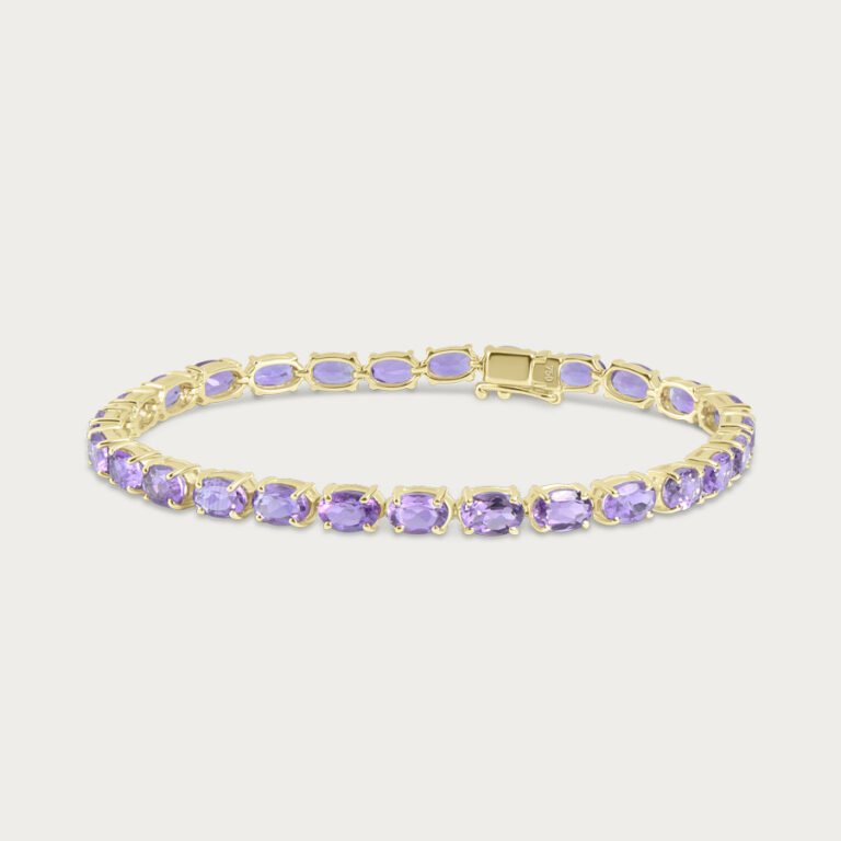 Tennis bracelet with natural amethyst