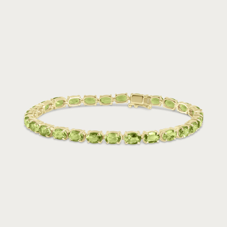 Tennis bracelet with natural peridot