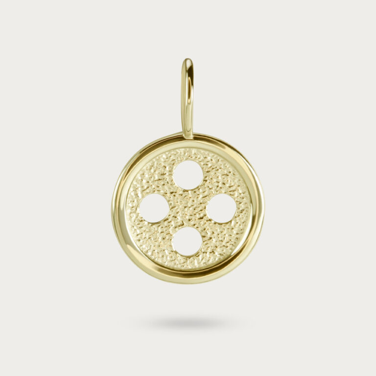 Button gold charm