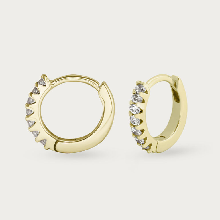 Huggie earrings with gemstones