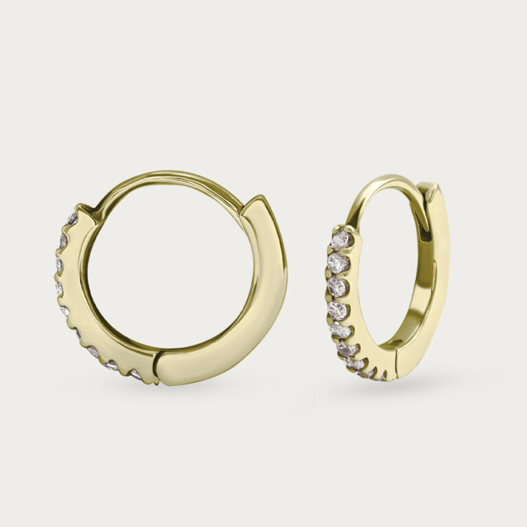 Huggie earrings with gemstones