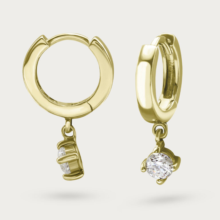 Huggie earrings with stone