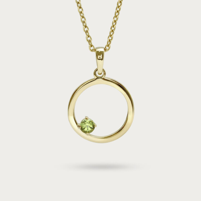 Round Pendant with peridot