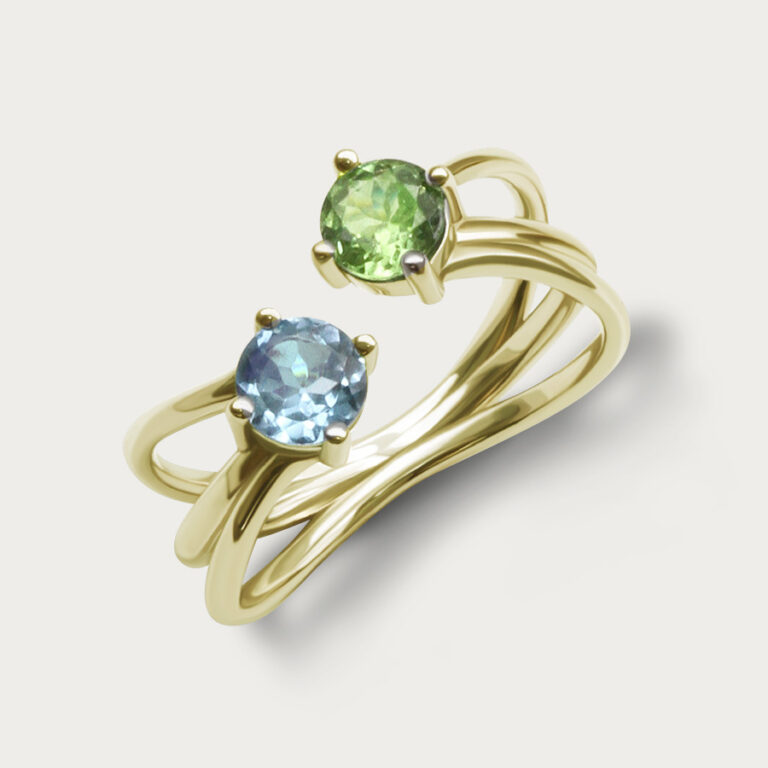 Natural gemstones ring