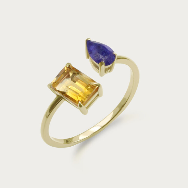 Natural gemstones ring