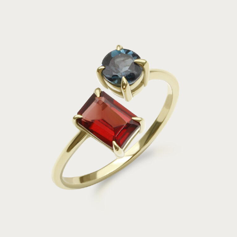 Natural gemstones ring