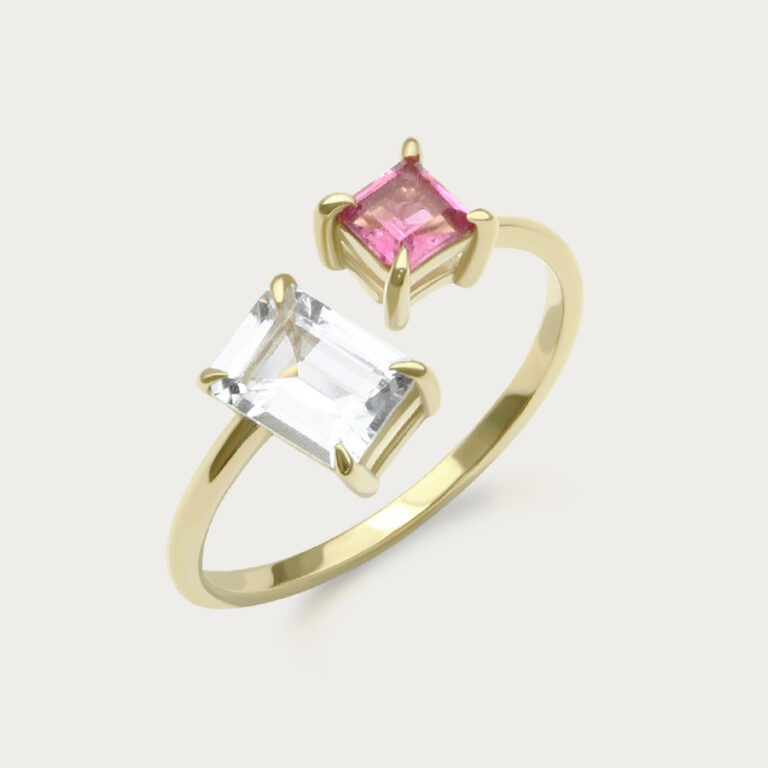 Natural gemstones ring