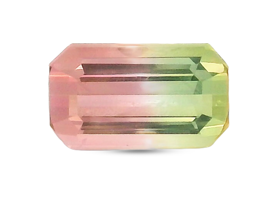 Loose pink and green tourmaline gemstones