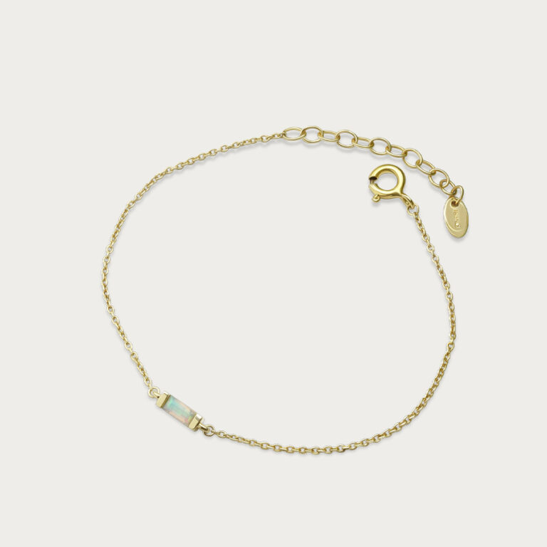 Birthstone bracelet set with one stone