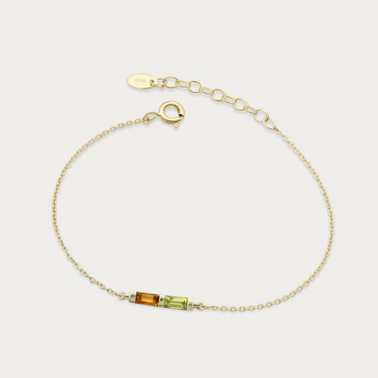 Birthstone bracelet set with two stones