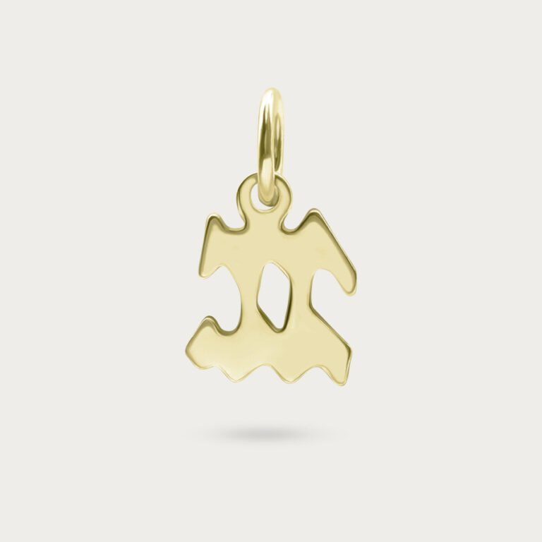 Aquarius zodiac charm in gold