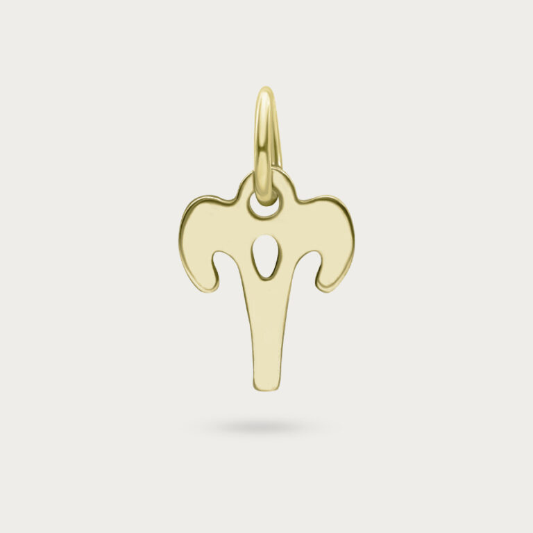 Aries zodiac charm in gold
