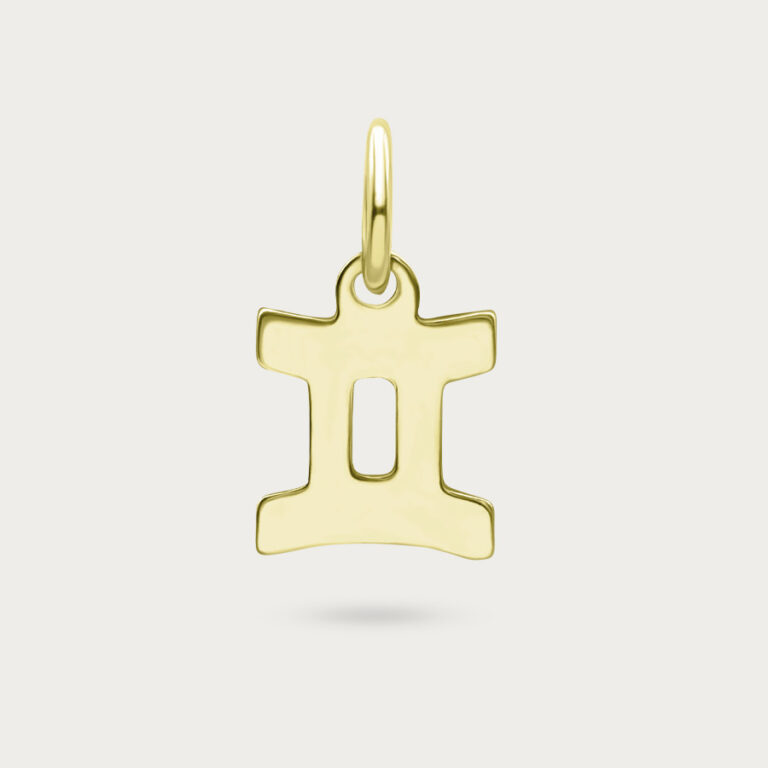 Gemini zodiac charm in gold