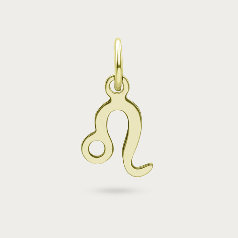 Leo zodiac charm in gold