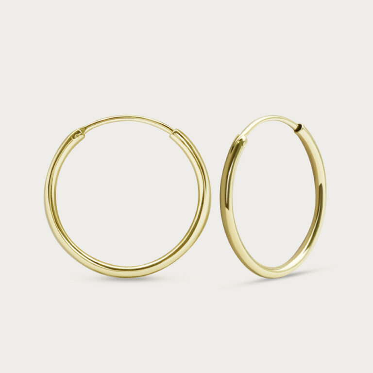 Gold hoop earrings 1.2 by 16mm, style HOP-033