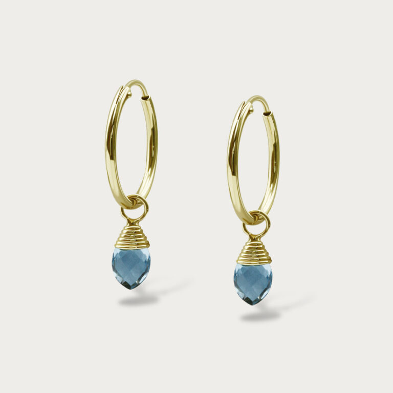 Blue topaz earrings, style TON-057