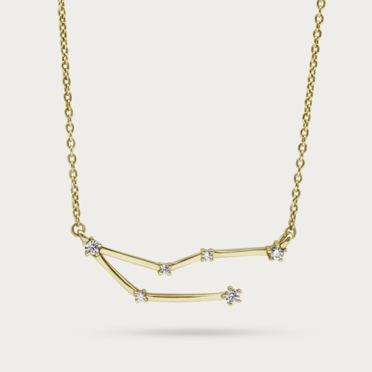 Pisces zodiac pendant necklace in gold