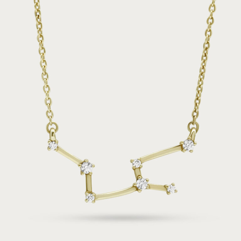 Virgo zodiac pendant necklace in gold