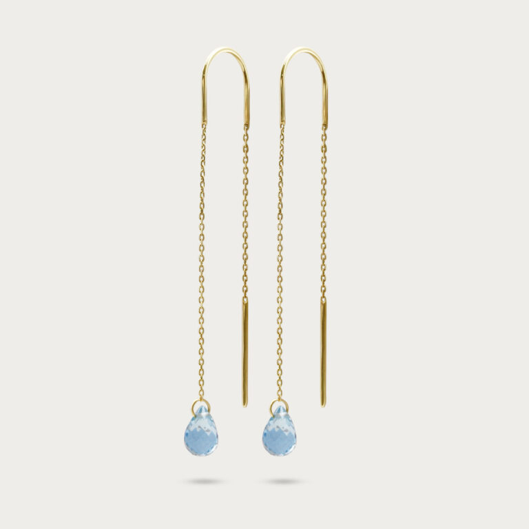 Blue topaz birthstone drop earrings
