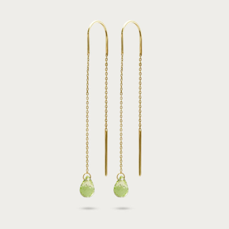Peridot birthstone drop earrings